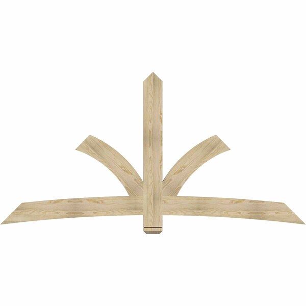 Ekena Millwork Davenport Rough Sawn Timber Gable Bracket, Douglas Fir, 96"W x 48"H x 2"D x 6"F, 12/12 Pitch GBW096X48X0206DAV00RDF - main
